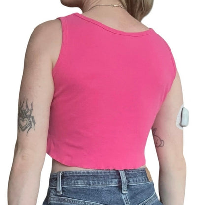 Anvil Pink Las Vegas Cropped Graphic Tank Top