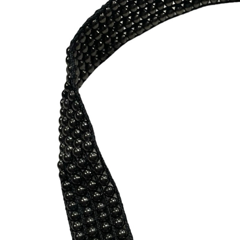 J. Crew Thin Black Beaded Leather Belt