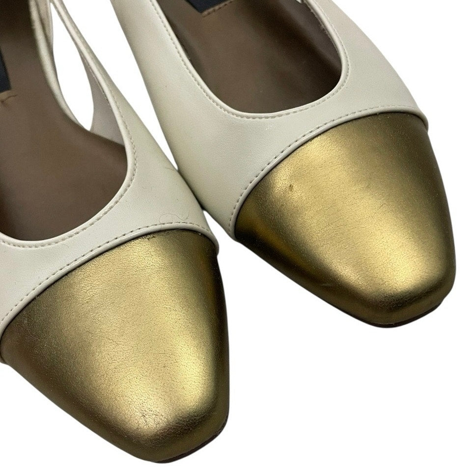 Highlights Vintage Bone Cream & Gold Tip Flats