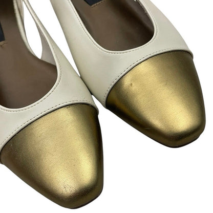 Highlights Vintage Bone Cream & Gold Tip Flats