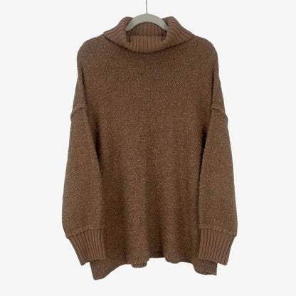 Pink Lily Knit Tan Turtleneck Sweater
