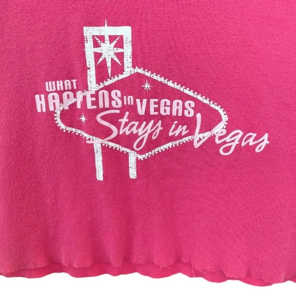 Anvil Pink Las Vegas Cropped Graphic Tank Top