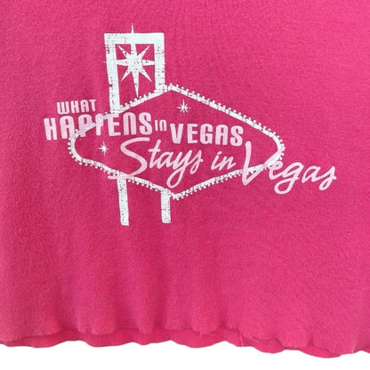 Anvil Pink Las Vegas Cropped Graphic Tank Top