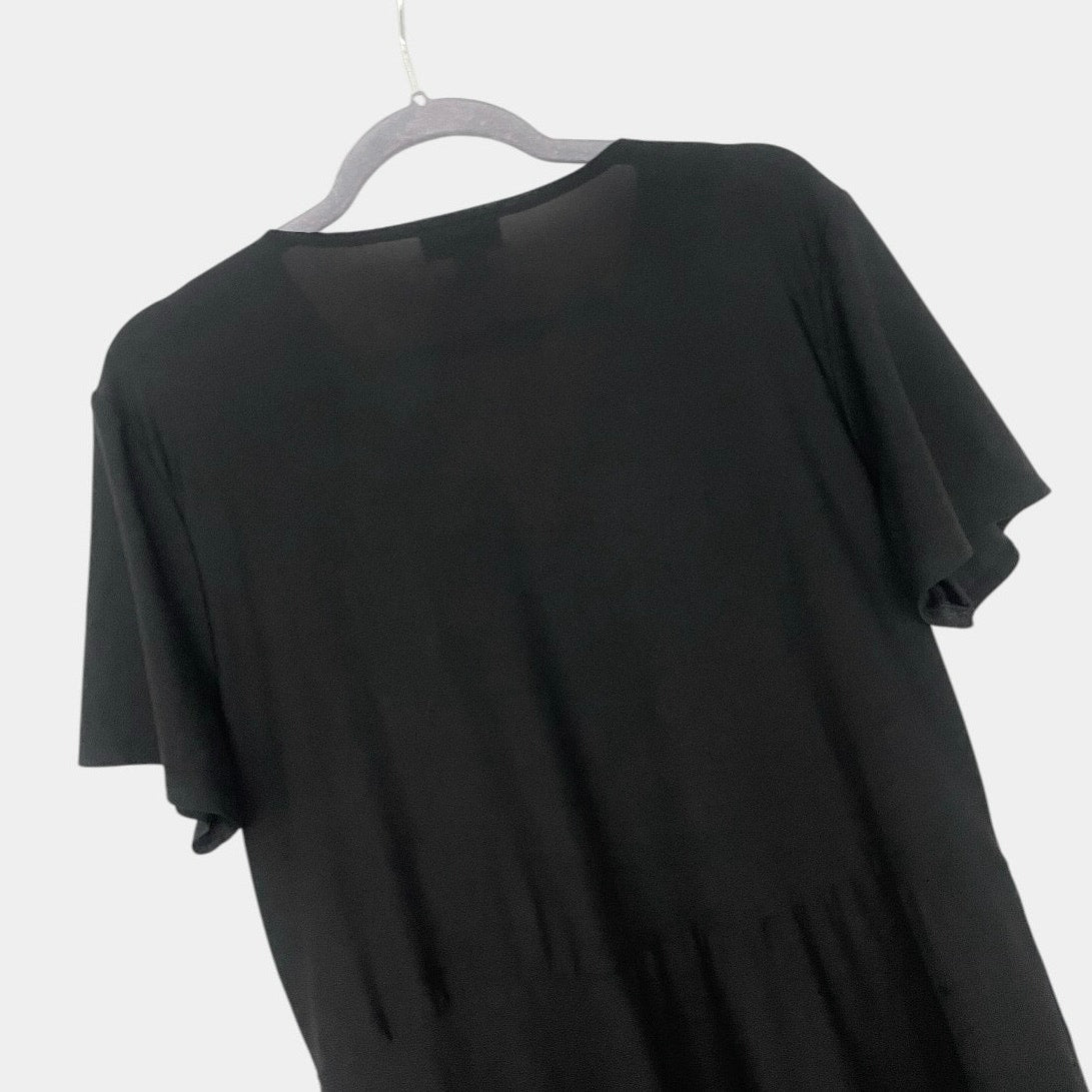 Star Vixen Black A-Line V-Neck Mini Dress