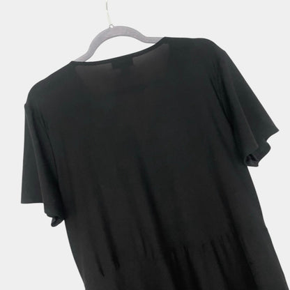 Star Vixen Black A-Line V-Neck Mini Dress