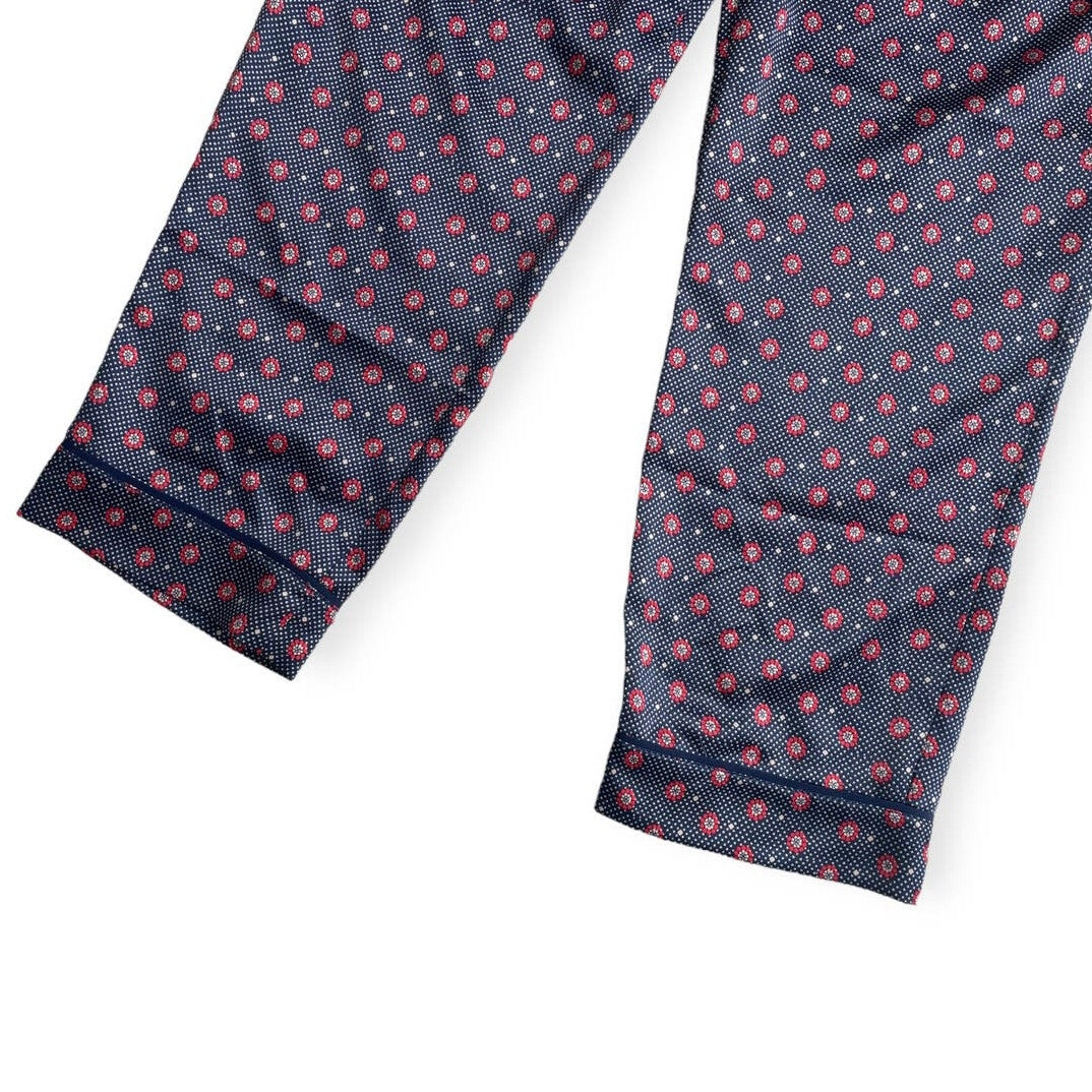 Lucky Brand Navy Blue and Red Boho Silky Pajama Pants