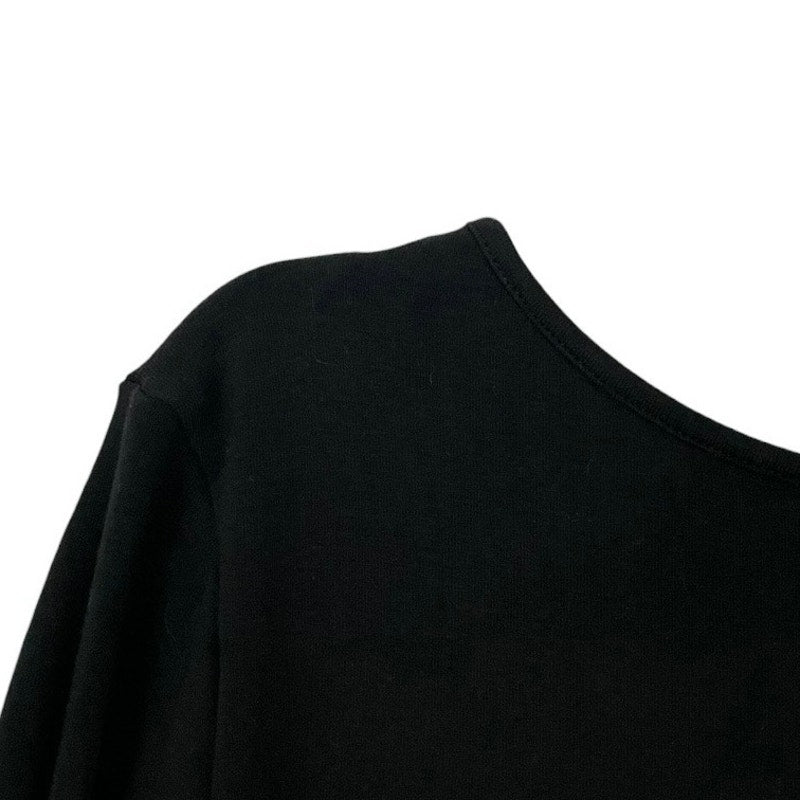 Jarbo Black Cropped Sleeve Crewneck Blouse