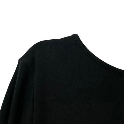 Jarbo Black Cropped Sleeve Crewneck Blouse