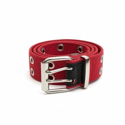 Thick Red Grommet Belt