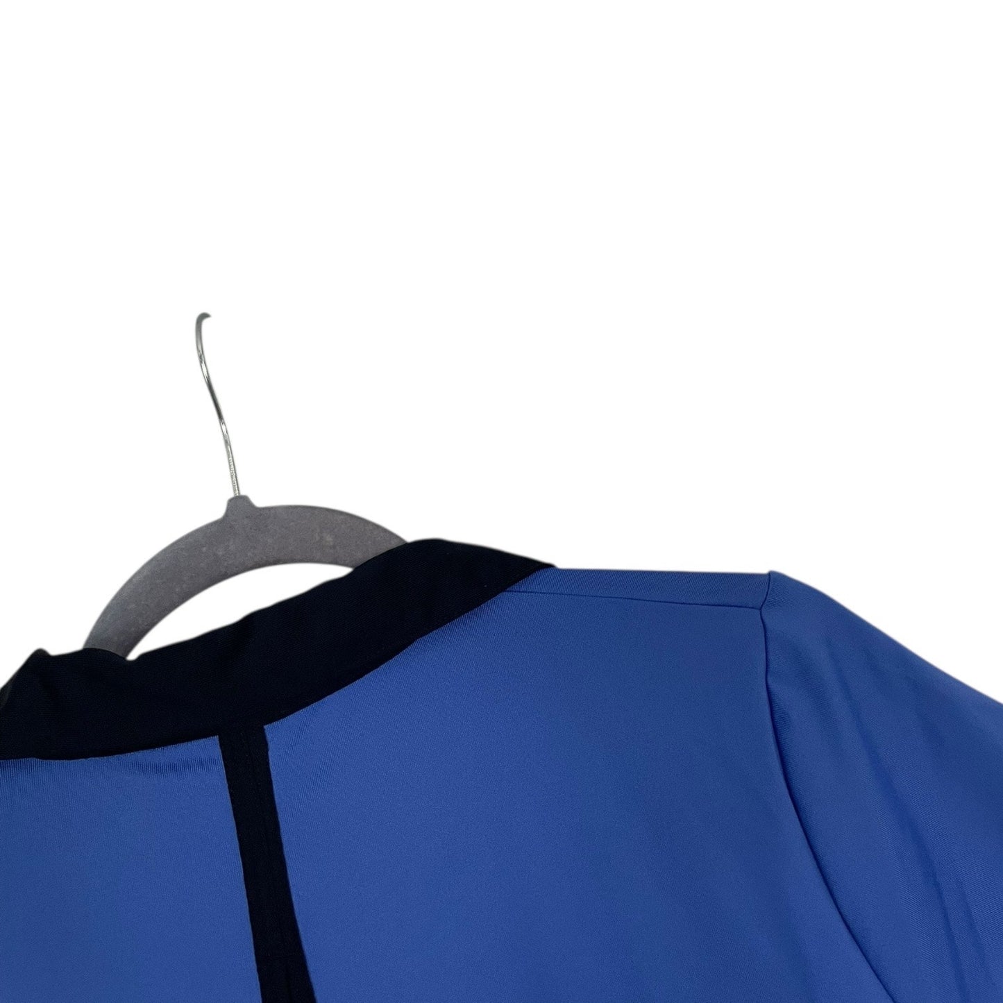 EP New York Blue & Black Short Sleeve Cutout Back Fitted Active Polo