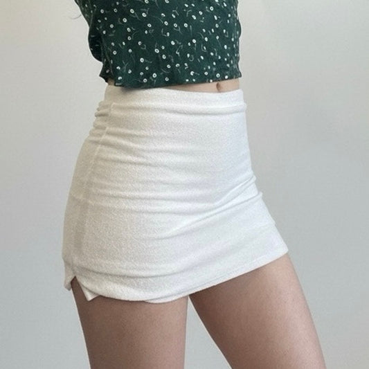 Forever 21 White Terrycloth Mini Skort