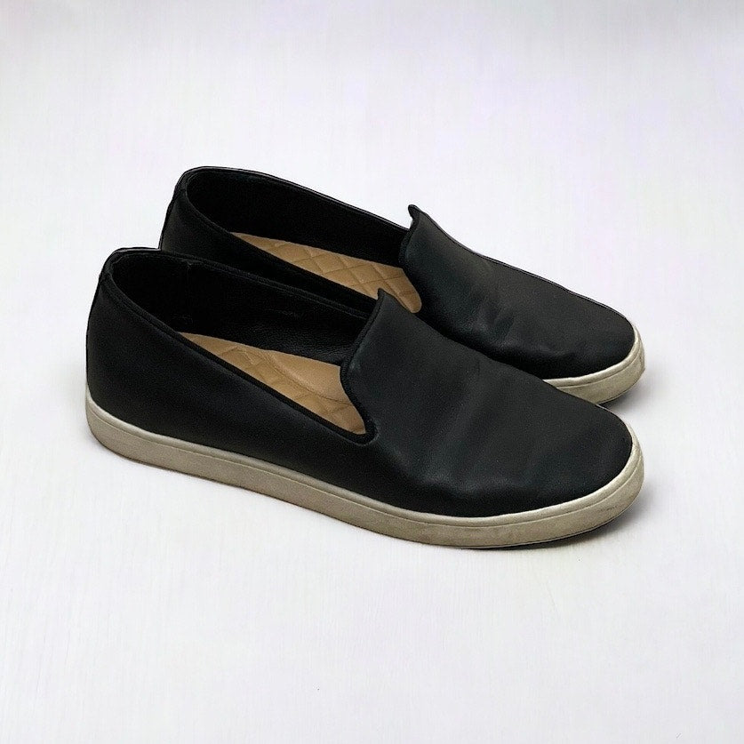 Birdies Black Leather Espadrilles