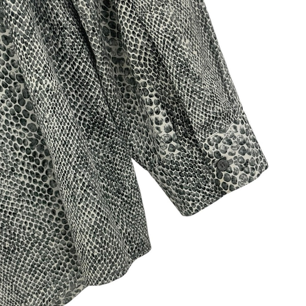 Calvin Klein Grey Snakeskin Button Down Blouse