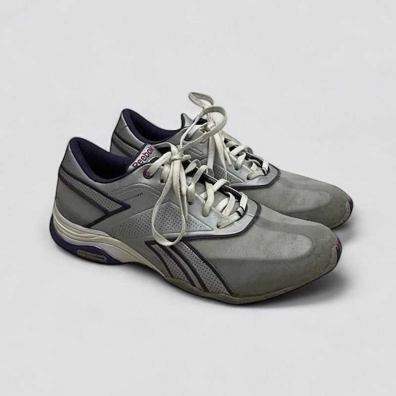 Reebok TrainTone SmoothFit Grey and Purple Athletic Sneakers