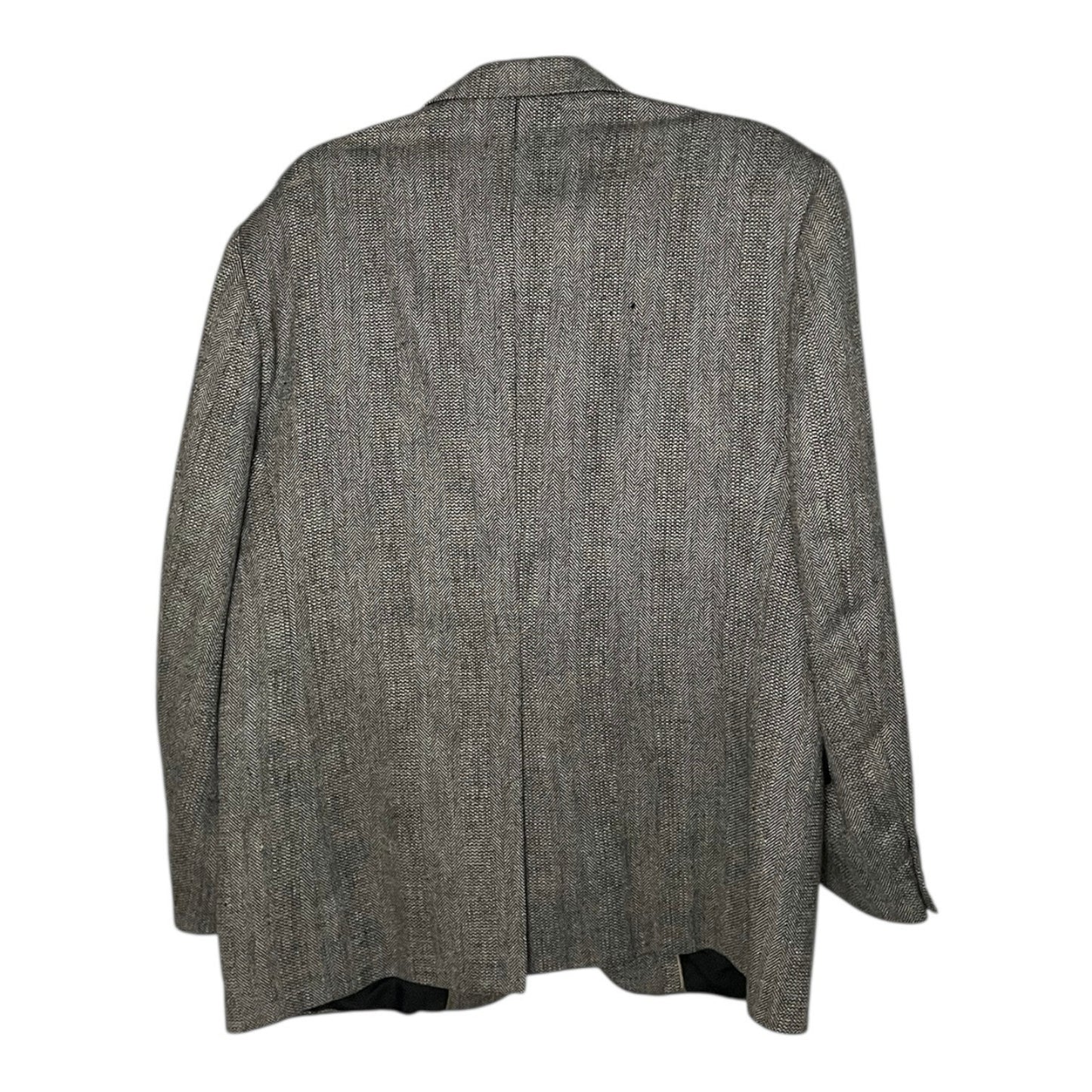 Haggar Mens Grey Gentleman's Fit Imperial Two Button Blazer Suit Coat