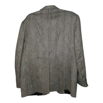 Haggar Mens Grey Gentleman's Fit Imperial Two Button Blazer Suit Coat