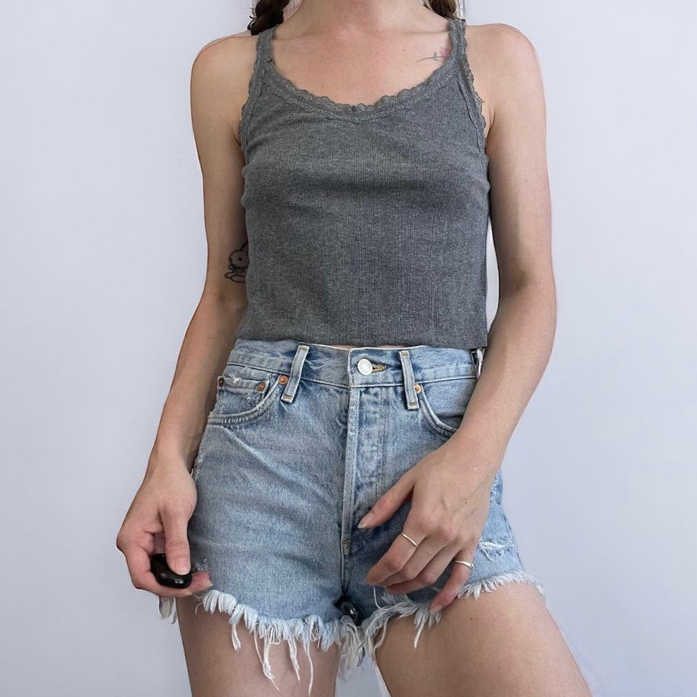 Eddie Bauer Soft Grey Cropped Tank Top