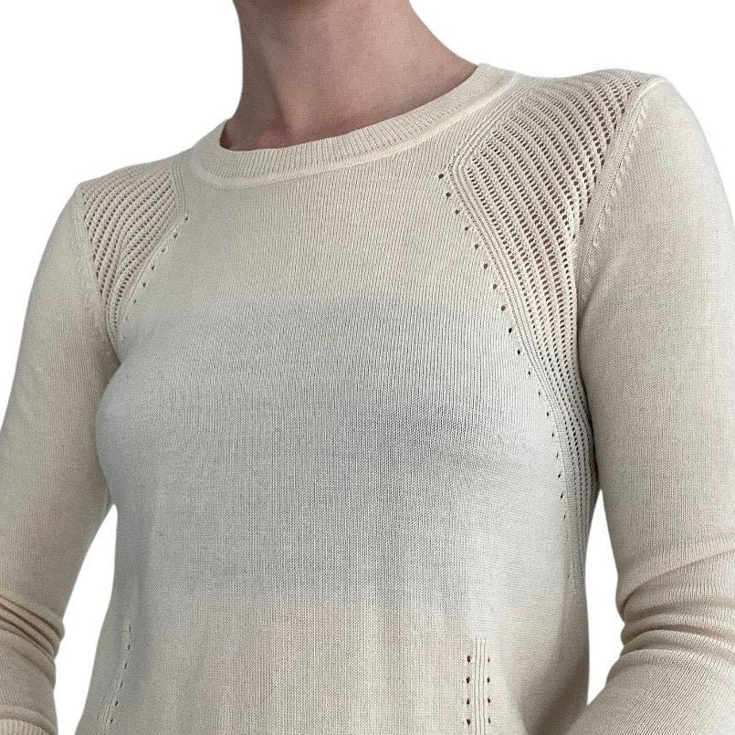 Athleta Cream Knit Wool Soft Sweater