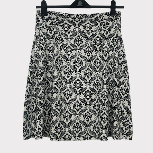 Tranquility by Colorado Clothing Black & White Damask Print Boho Skirt