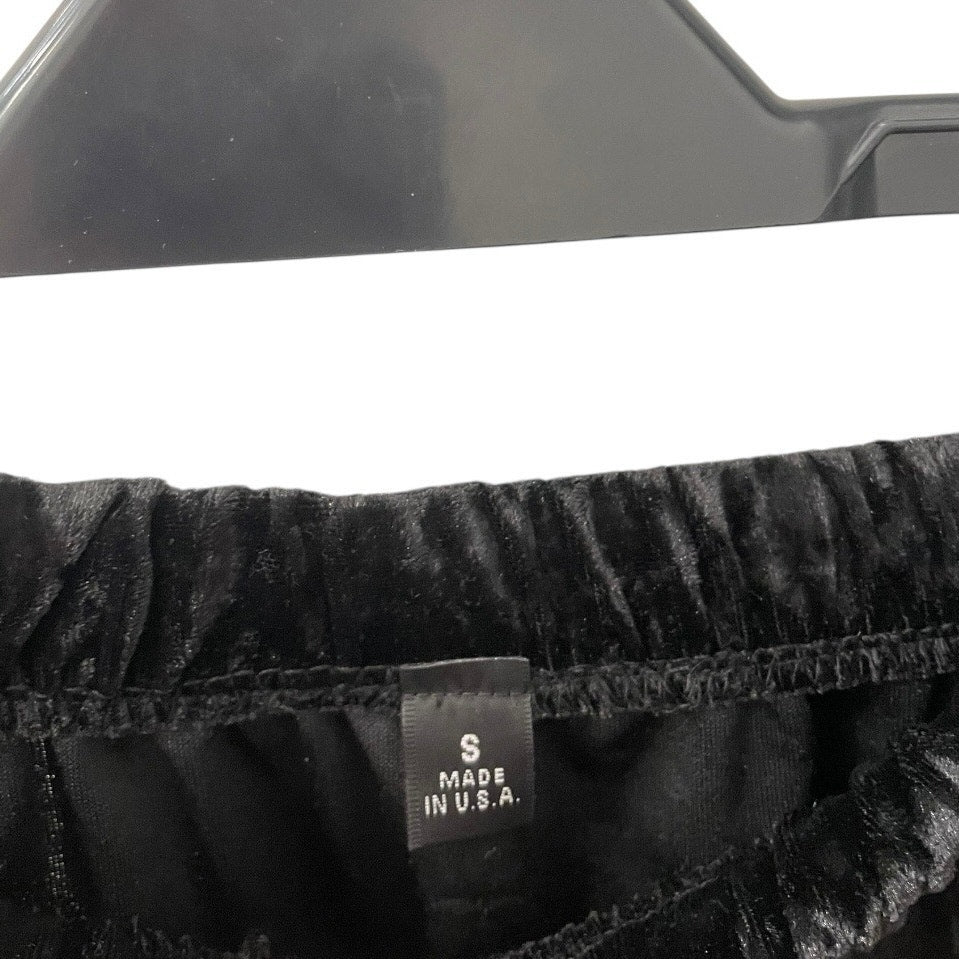 Black Crushed Velvet Mini Skirt