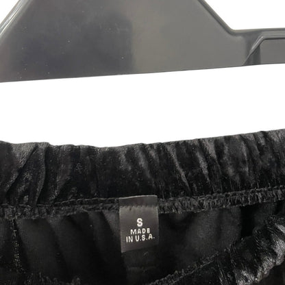 Black Crushed Velvet Mini Skirt