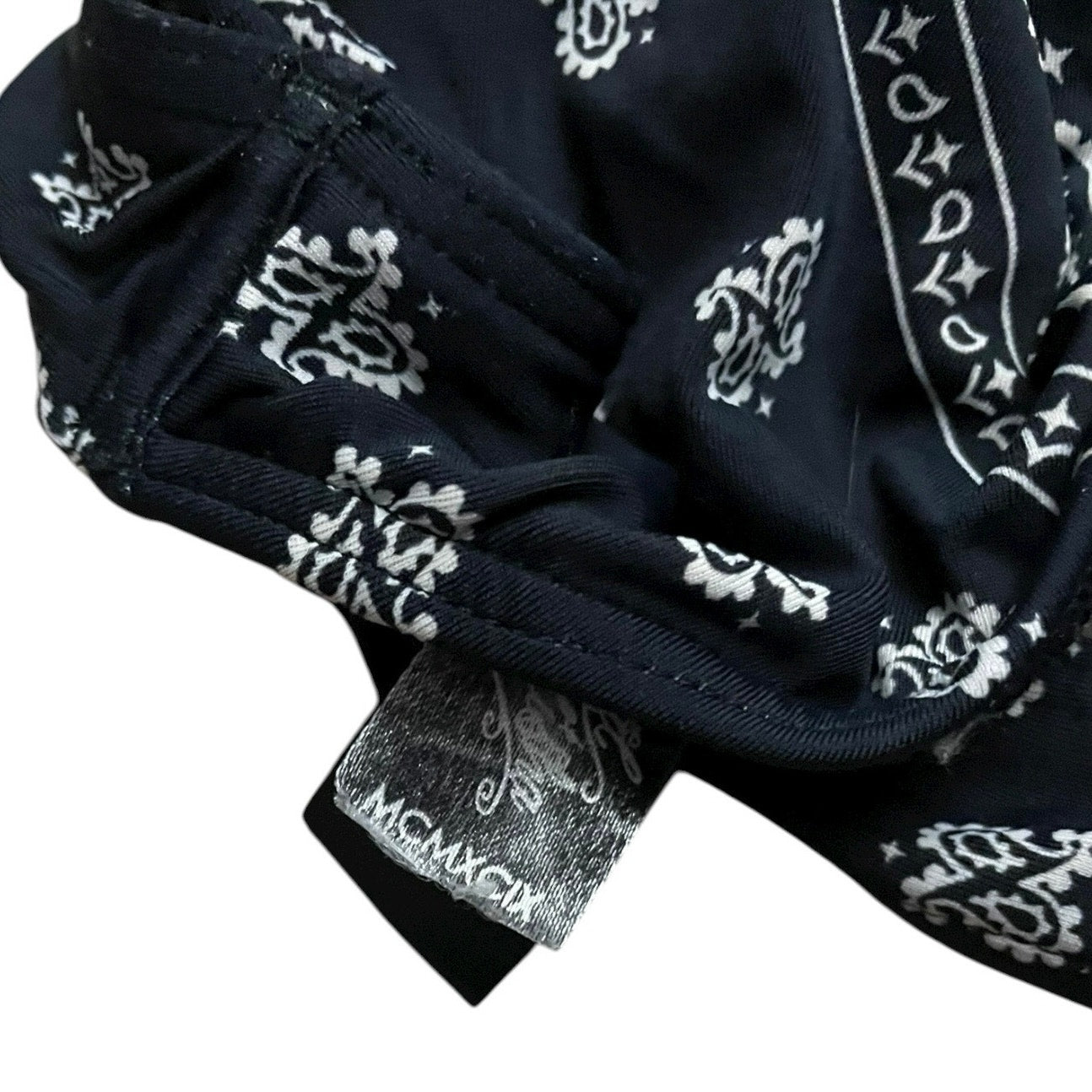 Metal Mulisha MCMXCIX Black & White Paisley Boho Strappy Racerback Bikini Top