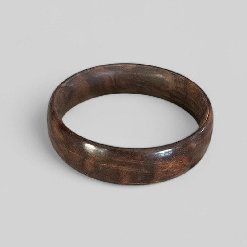 Vintage Brown Wooden Chunky Thick Wood Bangle Bracelet