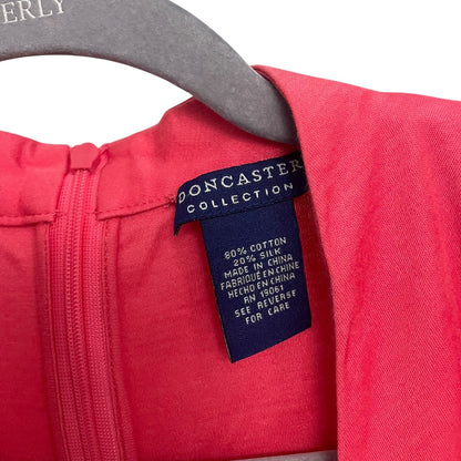 Doncaster Coral Pink V-Neck Wrap Short Sleeve Blouse