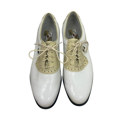 Cutter & Buck Leather White and Cream Lace Up Golf Shoes