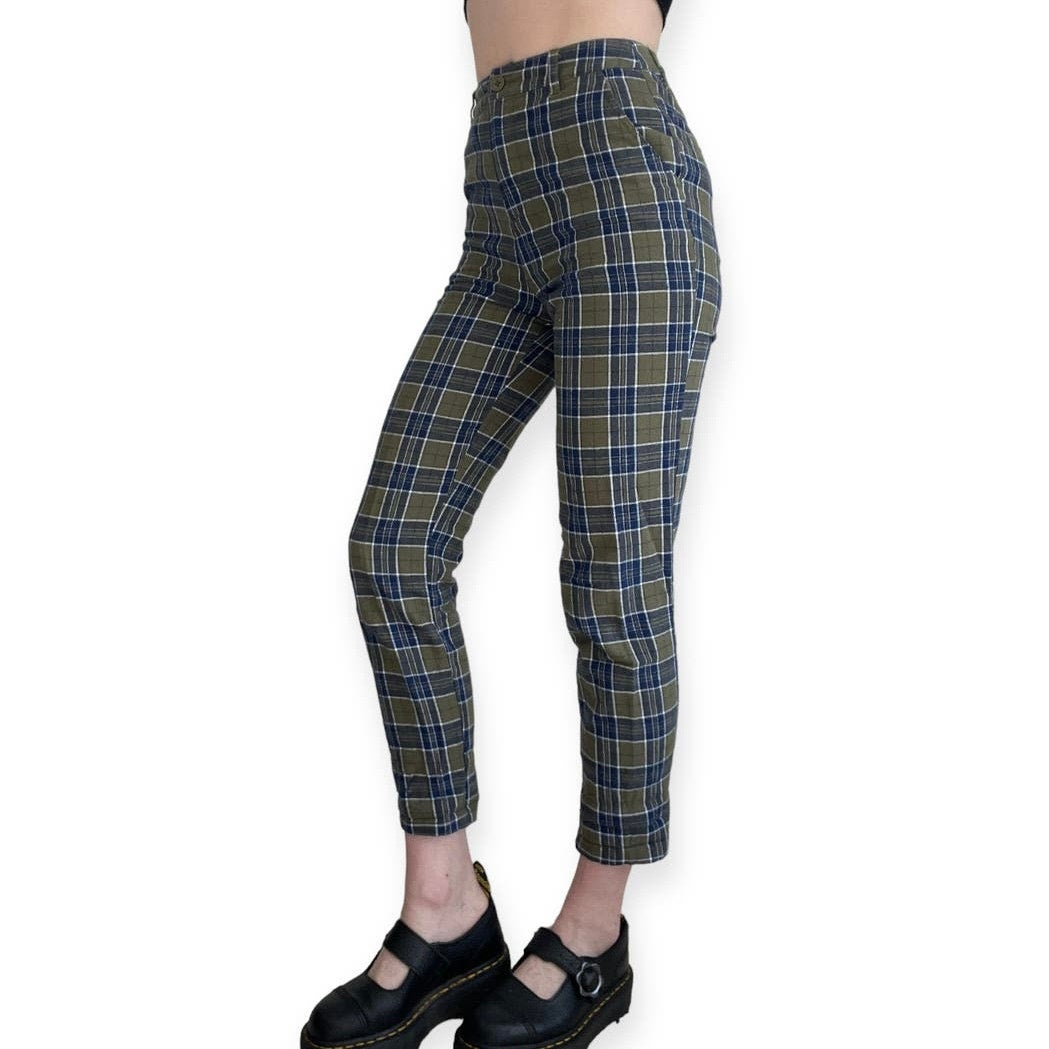 ASOS Green and Blue Plaid Trousers