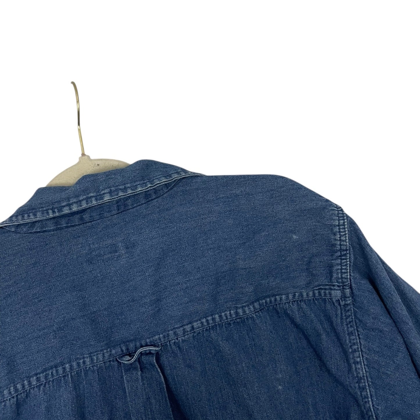 Cherokee Mens Vintage Denim Button Down Short Sleeve Shirt