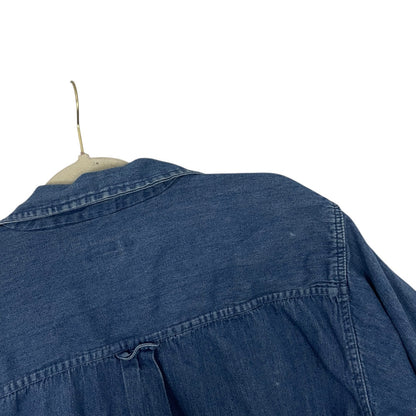 Cherokee Mens Vintage Denim Button Down Short Sleeve Shirt