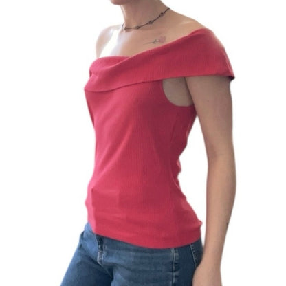 Old Navy Off the Shoulder Foldover Ribbed Blouse