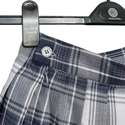 Hug Sunshine Juniors Navy Blue & Grey Plaid Pleated Mini Skirt