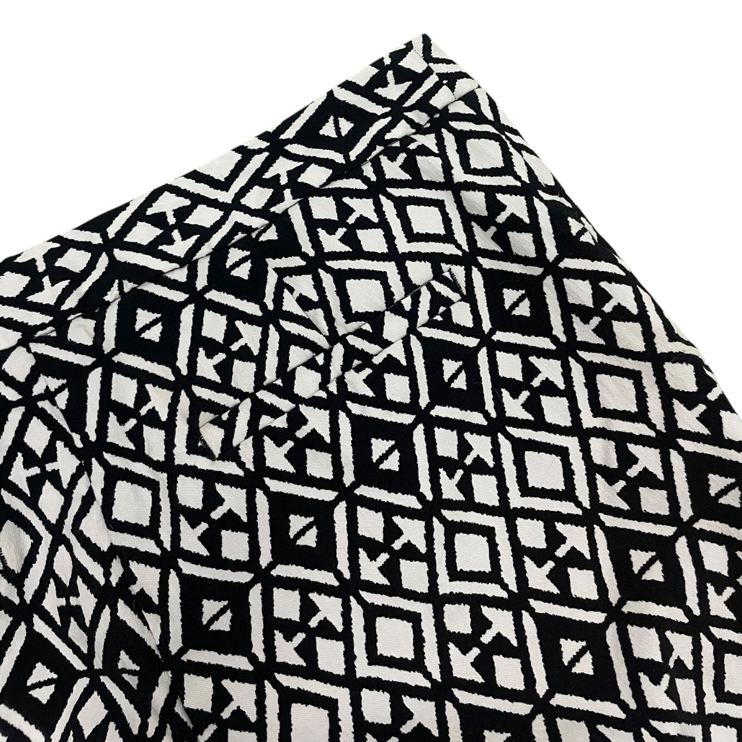 Mario Serrani Black & White Geometric Bermuda Midi Shorts