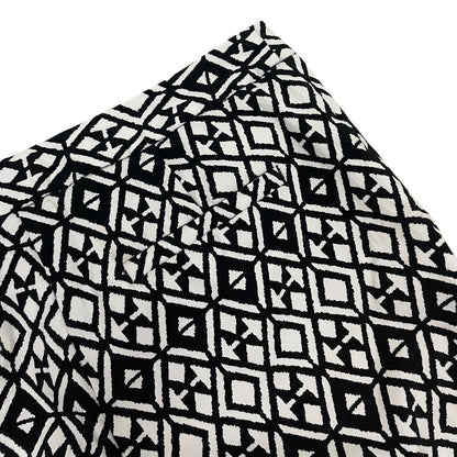 Mario Serrani Black & White Geometric Bermuda Midi Shorts