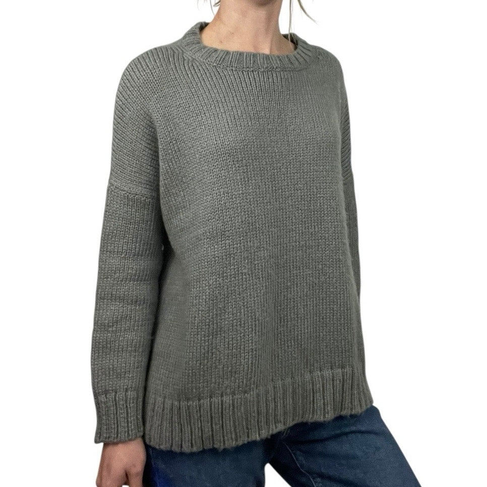 Wooden Ships Grey Crewneck Wool Knit Sweater