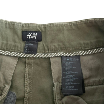H&M Olive Green Mini Denim Shorts