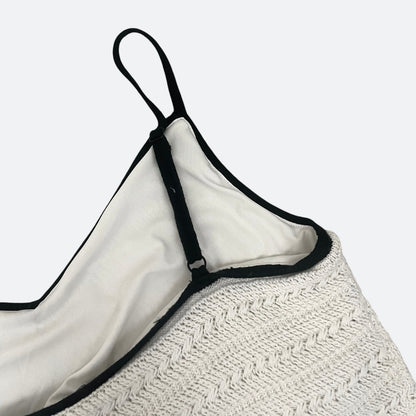 NWT Abercrombie & Fitch White & Black Contrast Knit Tank Top