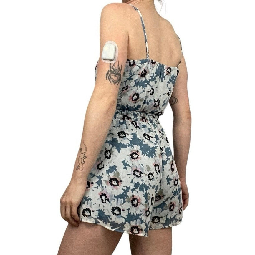Trixxi Blue & White Floral Romper