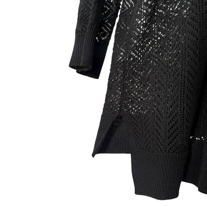 Verve Ami Black Sheer Knit Cardigan Sweater