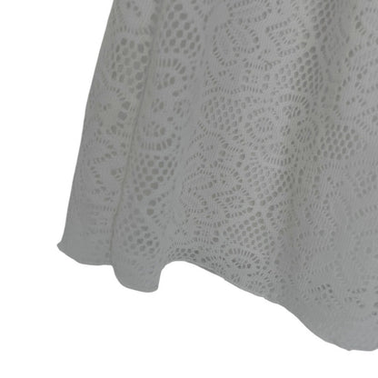 Delia's Sheer White Lace 3/4 Sleeve A-Line Mini Dress