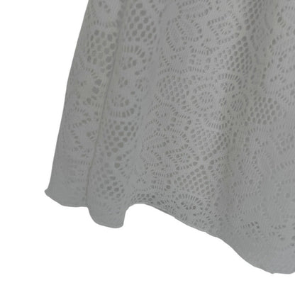 Delia's Sheer White Lace 3/4 Sleeve A-Line Mini Dress