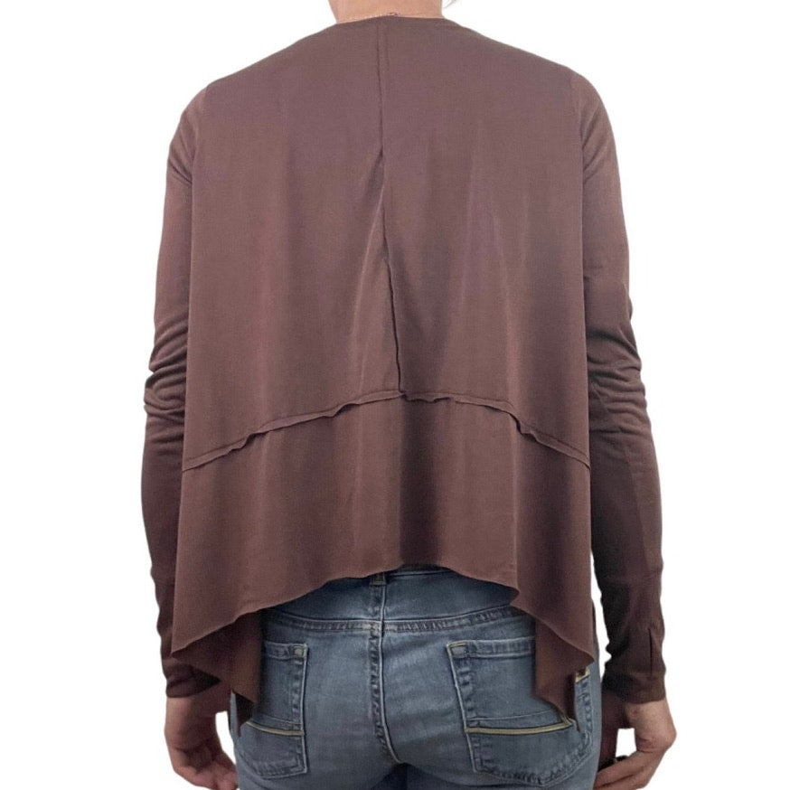 Adidas Soft Brown Long Sleeve Asymmetrical Top