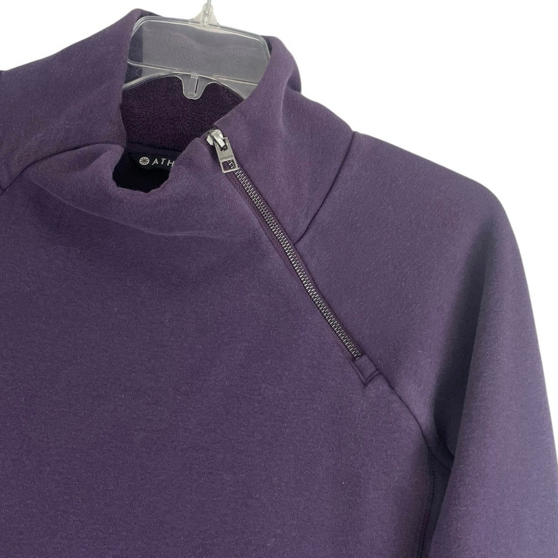 Athleta Purple Soft Asymmetrical High Neck Sweatshirt