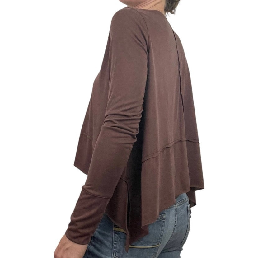 Adidas Soft Brown Long Sleeve Asymmetrical Top