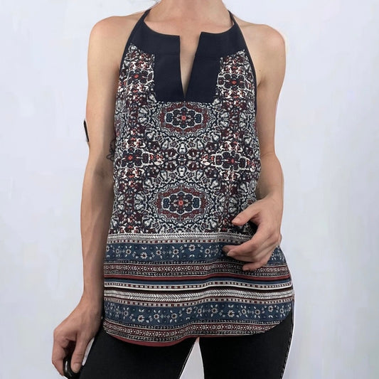 Athleta Navy Blue Boho Loose Tank Top Blouse