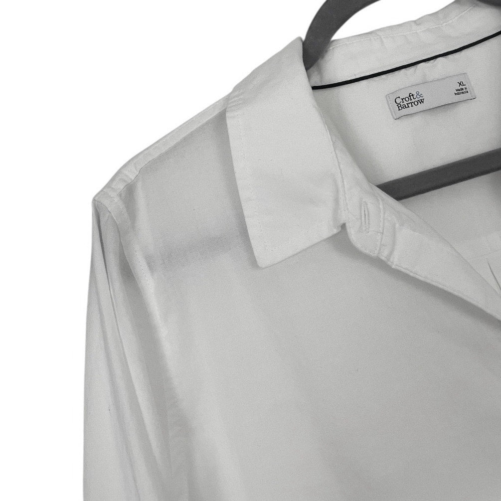 NWT Croft & Barrow The Classic Shirt Bright White Long Sleeve Button Down