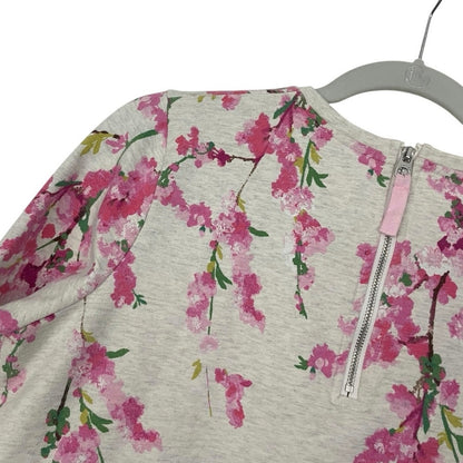 Joules Grey & Pink Floral Blossom Long Sleeve Top