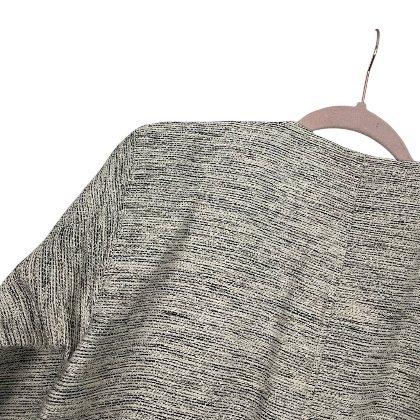 Eileen Fisher Grey Snap Button Down Cropped Sleeve Jacket